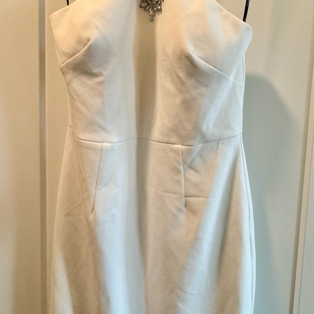 Vince Camuto Strapless White Sheath Dress